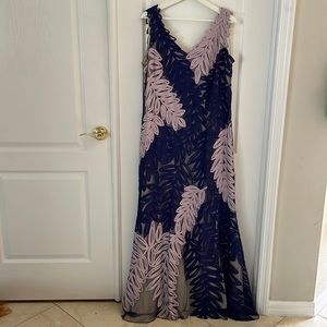 JS Collection Navy and Lavender gown
